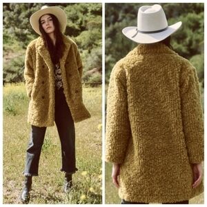 New The Great. Vintage Plush Coat - Harvest Gold NWOT Size 3 / Large